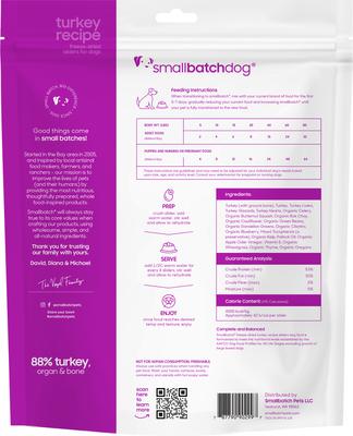 Show full view: Smallbatch Pets Turkey Non-GMO Freeze-Dried Dog Food, 25-oz bag slide 8 of 9