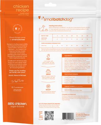 Show full view: Smallbatch Pets Chicken Non-GMO Freeze-Dried Dog Food, 25-oz bag slide 8 of 9