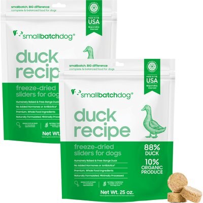 Smallbatch Pets Smallbatch Pets Duck Freeze-Dried Raw Sliders Grain-Free Dry Dog Food, 50-oz bundle