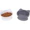 Show in main carousel: Kitty City Cat Ear Slow-Feed Elevated Cat Bowls, White & Grey, 10-oz, 2 count slide 1 of 11