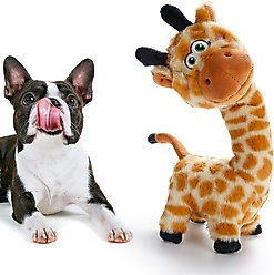 Nocciola Twistable Giraffe Stuffedless Dog Plush Toy, Orange