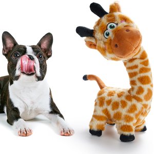 Nocciola Twistable Giraffe Stuffedless Dog Plush Toy, Orange