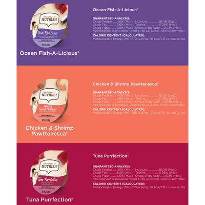 Show full view: Rachael Ray Nutrish Ocean Lovers Variety Pack Grain-Free Wet Cat Food, 2.8-oz, case of 12 slide 6 of 11