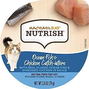 Rachael Ray Nutrish Ocean Fish & Chicken Catch-iatore Grain-Free Wet Cat Food, 2.8-oz, case of 24