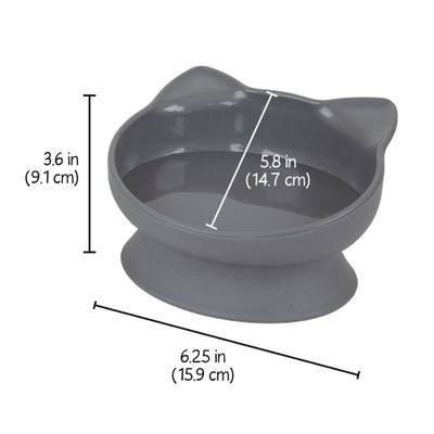 Show full view: Kitty City Cat Ear Elevated Cat Bowls, White & Grey, 1.25-cup, 2 count slide 3 of 10