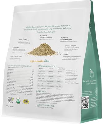 Show full view: Wholistic Pet Organics Organic Canine Complete Pumpkin Enhanced Powder Daily Multivitamin for Dogs, 2-lb jar slide 6 of 10