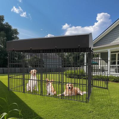 Show full view: BingoPaw Outdoor Dog & Cat Kennel with Cover, Black, Large slide 3 of 8
