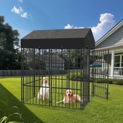 BingoPaw BingoPaw Outdoor Dog & Cat Kennel with Cover, Black, X-Small