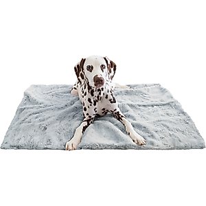Best Friends by Sheri SnuggleSoft Reversible Calming Faux Fur Orthopedic Cat & Dog Blanket, Grey