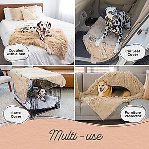 Best Friends by Sheri Throw Shag Dog & Cat Blanket, Taupe, Standard