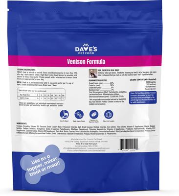 Show full view: Dave's Pet Food Digesti-Bites Venison & Organ Meat High Protein Adult Freeze-Dried Dog Treats, 10-oz bag slide 3 of 11