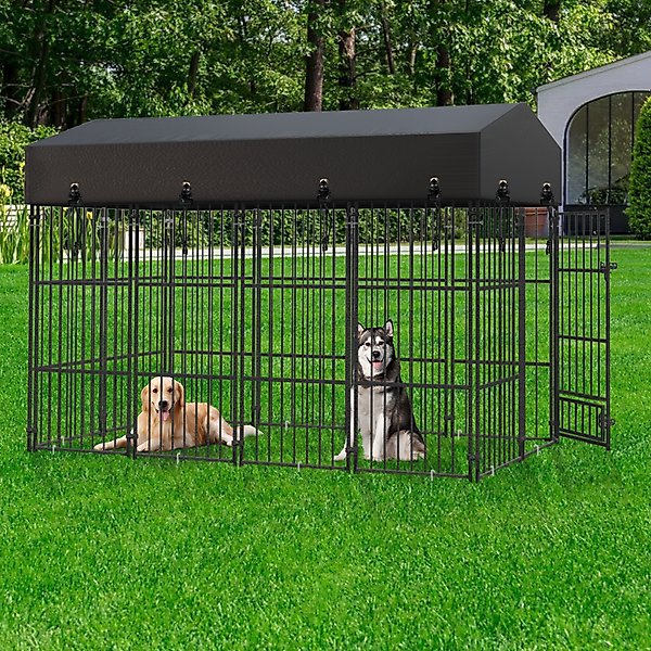 Show full view: BingoPaw Outdoor Dog & Cat Kennel with Cover, Black, Large slide 4 of 7