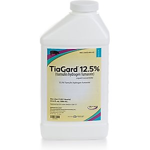 Aurora Pharmaceuticals TiaGard 12.5% (Tiamulin Hydrogen Fumarate) Swine Dewormer, 1000-mL bottle