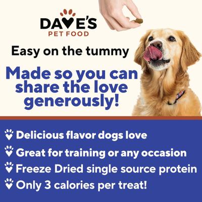 Show full view: Dave's Pet Food Digesti-Bites Venison & Organ Meat High Protein Adult Freeze-Dried Dog Treats, 10-oz bag slide 4 of 11