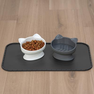 Show full view: Kitty City Cat Ear Slow-Feed Elevated Cat Bowls, White & Grey, 6.5-oz, 2 count slide 4 of 11