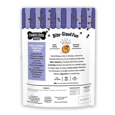 Show full view: Three Dog Bakery Mini Carob Chip Cookie Dog Treats, 8-oz bag slide 3 of 8