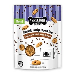 Three Dog Bakery Mini Carob Chip Cookie Dog Treats, 8-oz bag