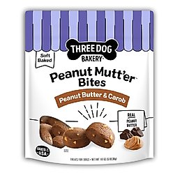Three Dog Bakery Peanut Mutt'er Bites Soft & Chewy Dog Treats, 18-oz bag