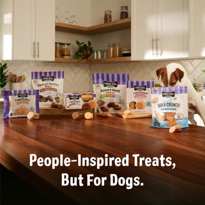 Show full view: Three Dog Bakery Soft Baked AssortMutt Trio, Oat, PB, & Vanilla Dog Treats, 26-oz bag slide 8 of 9