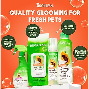 TropiClean Luxury 2-in-1 Papaya & Coconut Dog Shampoo & Conditioner, 20-fl oz bottle