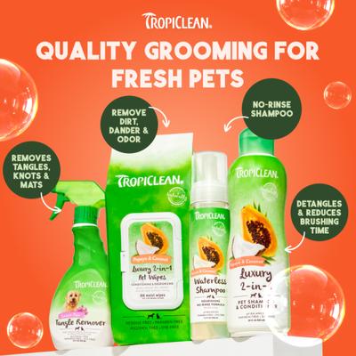 Show full view: TropiClean Luxury 2-in-1 Papaya & Coconut Dog Shampoo & Conditioner, 20-fl oz bottle slide 9 of 11