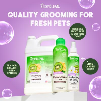 Show full view: TropiClean Kiwi & Cocoa Butter Detangling & Moisturizing Dog Conditioner, 1-gal slide 8 of 11