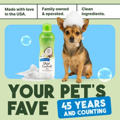 Show full view: TropiClean Lime & Coconut Deshedding Dog Shampoo, 2.5-gal bottle slide 7 of 11