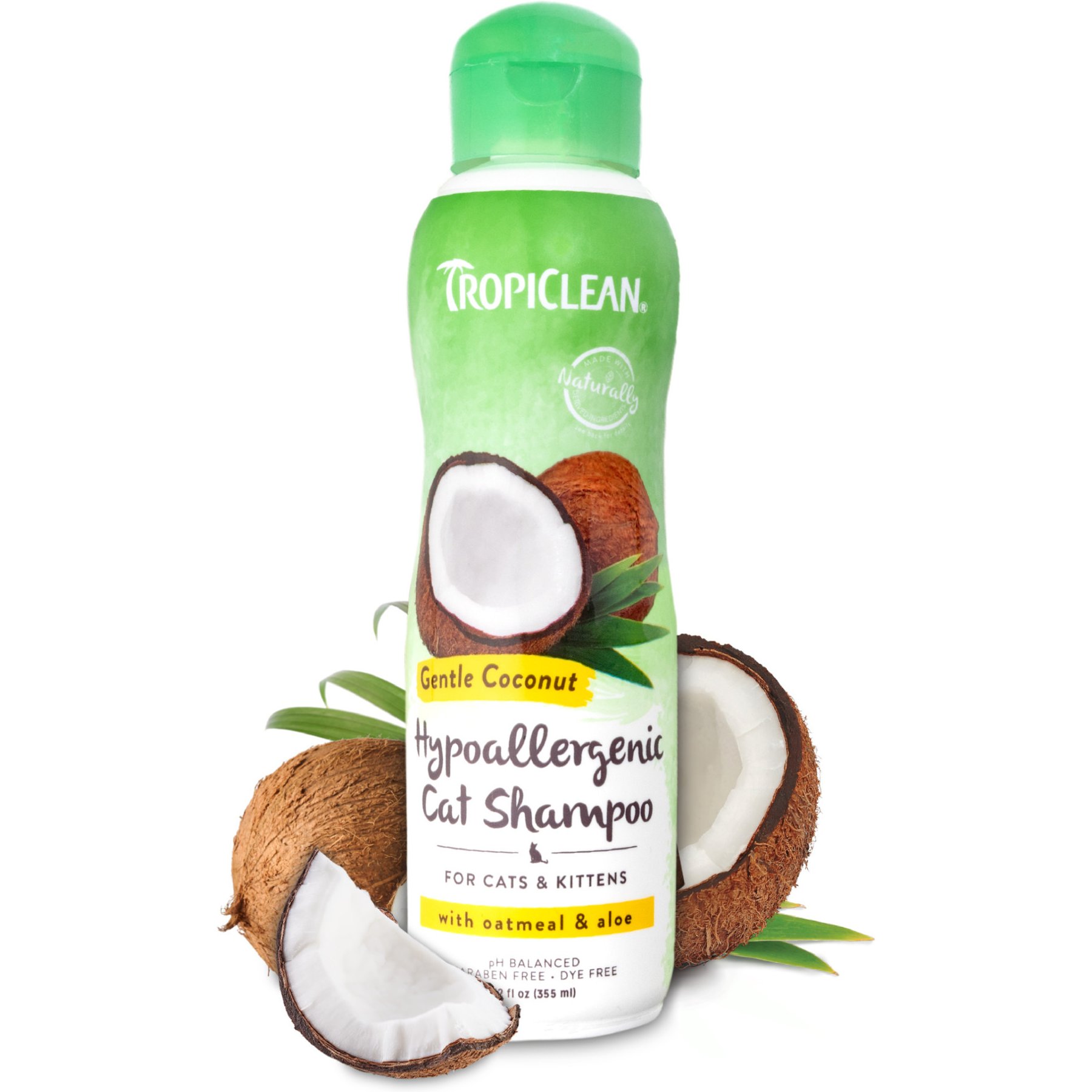 TropiClean Gentle Coconut Hypoallergenic Cat Shampoo, 12-fl oz bottle