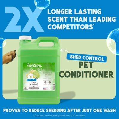 Show full view: TropiClean Deshedding & Moisturizing Dog Conditioner, Lime & Cocoa Butter Scent, 2.5-gal slide 2 of 12