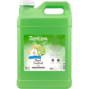 TropiClean Deshedding & Moisturizing Dog Conditioner, Lime & Cocoa Butter Scent, 2.5-gal