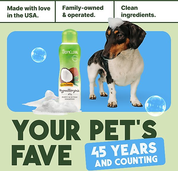 Show full view: TropiClean Hypo-Allergenic Gentle Coconut Puppy & Kitten Shampoo, 20-fl oz bottle slide 8 of 12