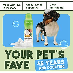 TropiClean Hypo-Allergenic Gentle Coconut Puppy & Kitten Shampoo, 20-fl oz bottle