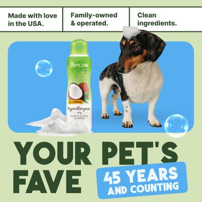 Show full view: TropiClean Hypo-Allergenic Gentle Coconut Puppy & Kitten Shampoo, 20-fl oz bottle slide 8 of 12