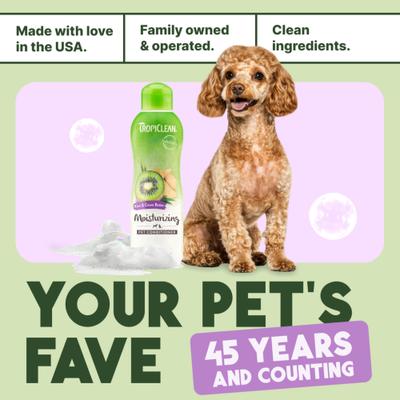 Show full view: TropiClean Kiwi & Cocoa Butter Detangling & Moisturizing Dog Conditioner, 1-gal slide 7 of 11