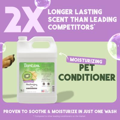 Show full view: TropiClean Kiwi & Cocoa Butter Detangling & Moisturizing Dog Conditioner, 1-gal slide 2 of 11