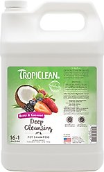 TropiClean Deep Cleaning Berry & Coconut Dog & Cat Shampoo, 1-gal bottle slide 1 of 9
