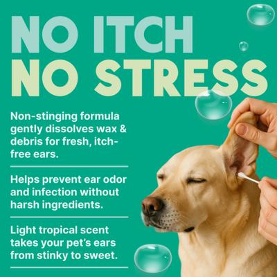 Show full view: TropiClean Alcohol Free Ear Wash for Dogs, 4-fl oz bottle slide 5 of 9