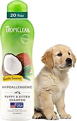 TropiClean Hypo-Allergenic Gentle Coconut Puppy & Kitten Shampoo, 20-fl oz bottle