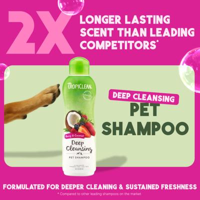 Show full view: TropiClean Deep Cleaning Berry & Coconut Dog & Cat Shampoo, 20-fl oz bottle slide 4 of 13