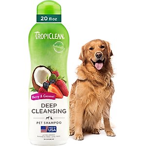 TropiClean Deep Cleaning Berry & Coconut Dog & Cat Shampoo, 20-fl oz bottle