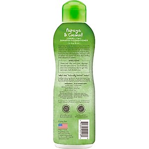TropiClean Luxury 2-in-1 Papaya & Coconut Dog Shampoo & Conditioner, 20-fl oz bottle