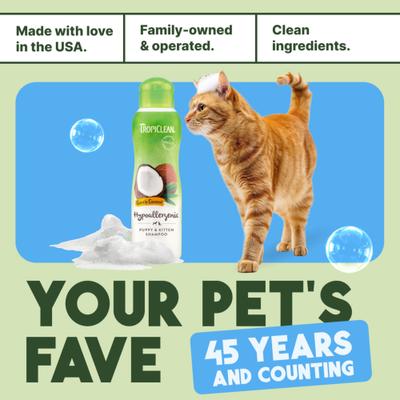 Show full view: TropiClean Gentle Coconut Hypoallergenic Cat Shampoo, 12-fl oz bottle slide 8 of 11