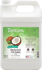 TropiClean Medicated Itchy Skin Relief Oatmeal & Tea Tree Dog Shampoo, 1-gal bottle