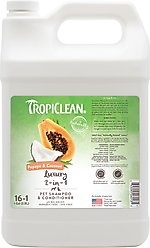TropiClean Luxury 2-in-1 Papaya & Coconut Dog Shampoo & Conditioner, 1-gal slide 1 of 9