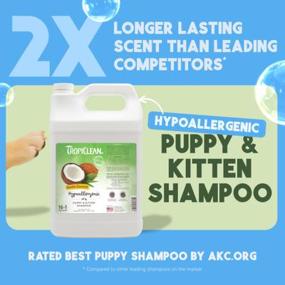 Show full view: TropiClean Hypo-Allergenic Gentle Coconut Puppy & Kitten Shampoo, 1-gal bottle slide 2 of 12