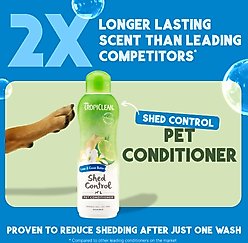 TropiClean Deshedding & Moisturizing Dog Conditioner, Lime & Cocoa Butter Scent, 20-fl oz bottle slide 2 of 9