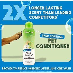 TropiClean Deshedding & Moisturizing Dog Conditioner, Lime & Cocoa Butter Scent, 20-fl oz bottle
