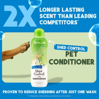 Show full view: TropiClean Deshedding & Moisturizing Dog Conditioner, Lime & Cocoa Butter Scent, 20-fl oz bottle slide 3 of 12