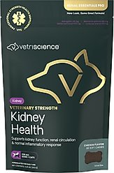VetriScience Veterinary Strength Kidney Health Chicken Flavored Chews Renal Essentials Pro Kidney Supplement for Dogs & Cats, 60 count