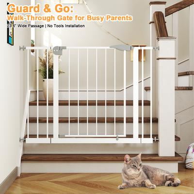 Show full view: Yafylly Wide Indoor Dog Gate, White slide 8 of 8